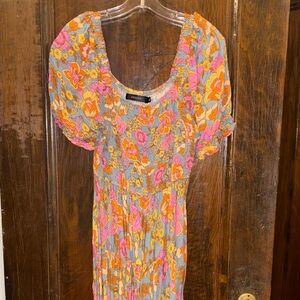 Women's Floral Maxi Dress - Multicolor